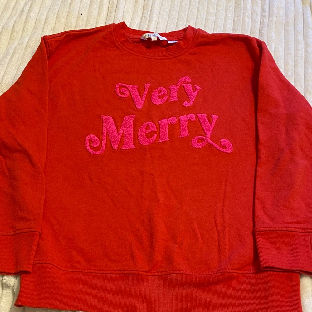 Shiraleah Red and Pink Very Merry Sweatshirt